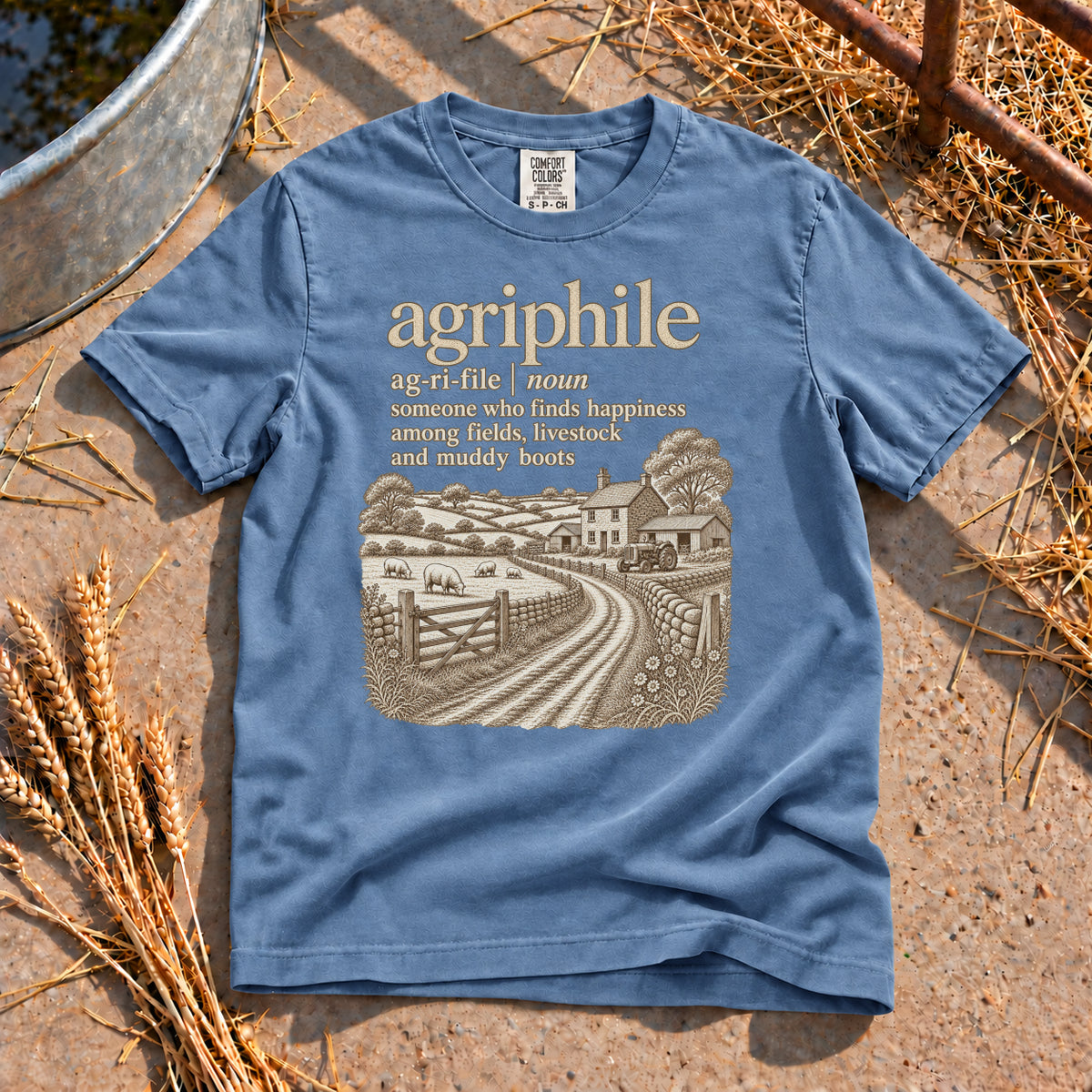 Agriphile T-Shirt in Blue Jean