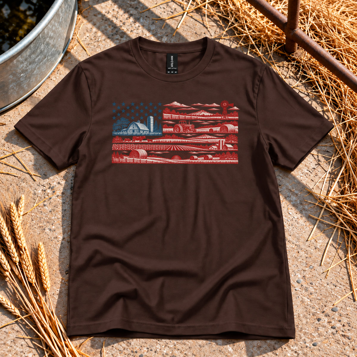 American Farm T-Shirt in Dark Chocolate