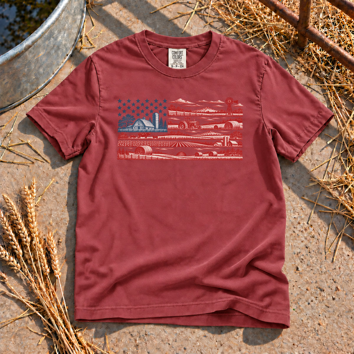 American Farm T-Shirt in Brick