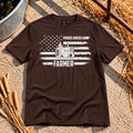 Proud American Farmer T-Shirt in Dark Chocolate