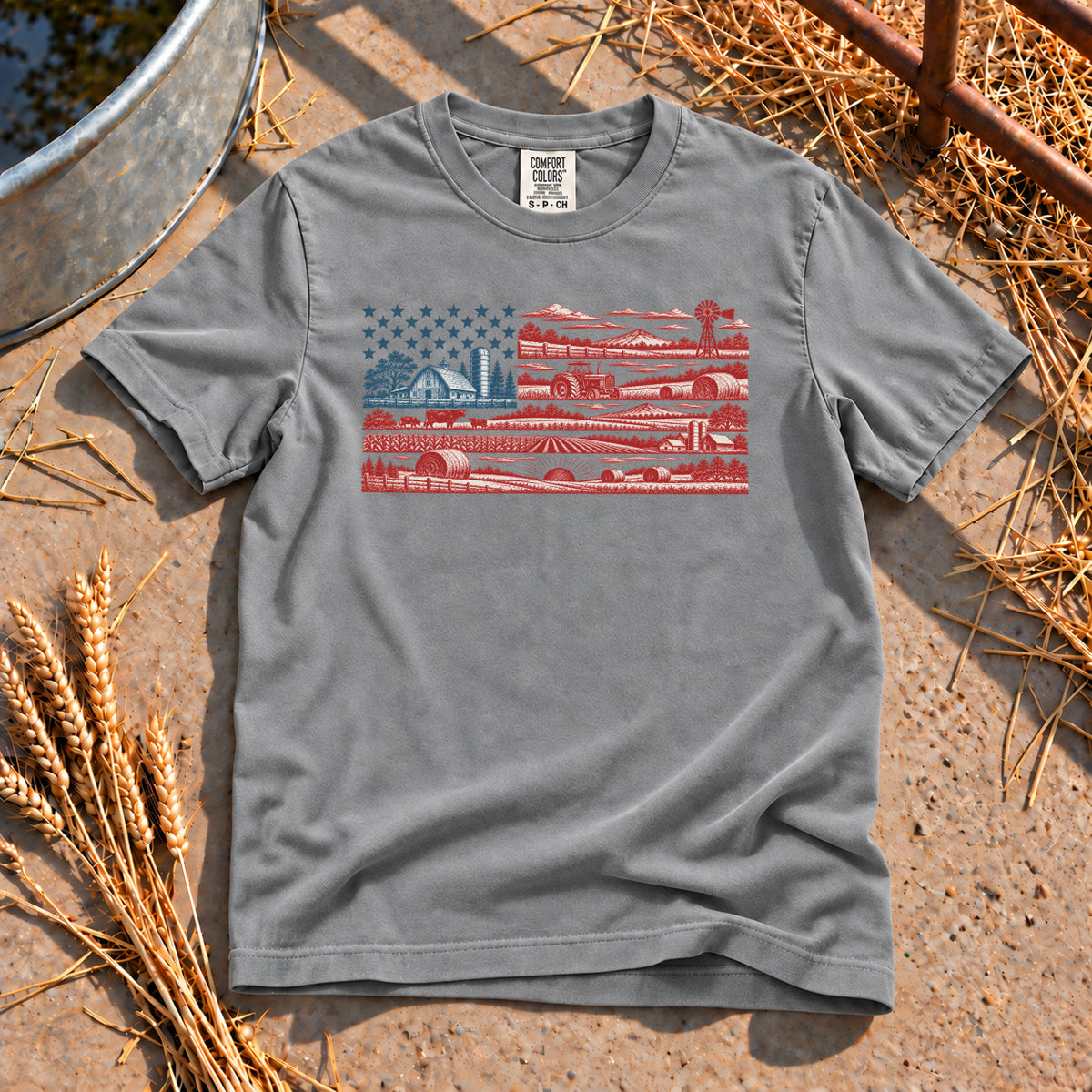 American Farm T-Shirt in Grey