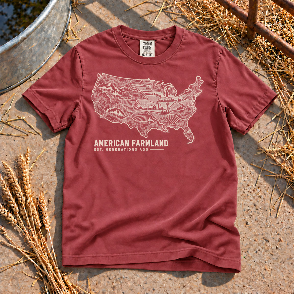 American Farmland T-Shirt in Brick