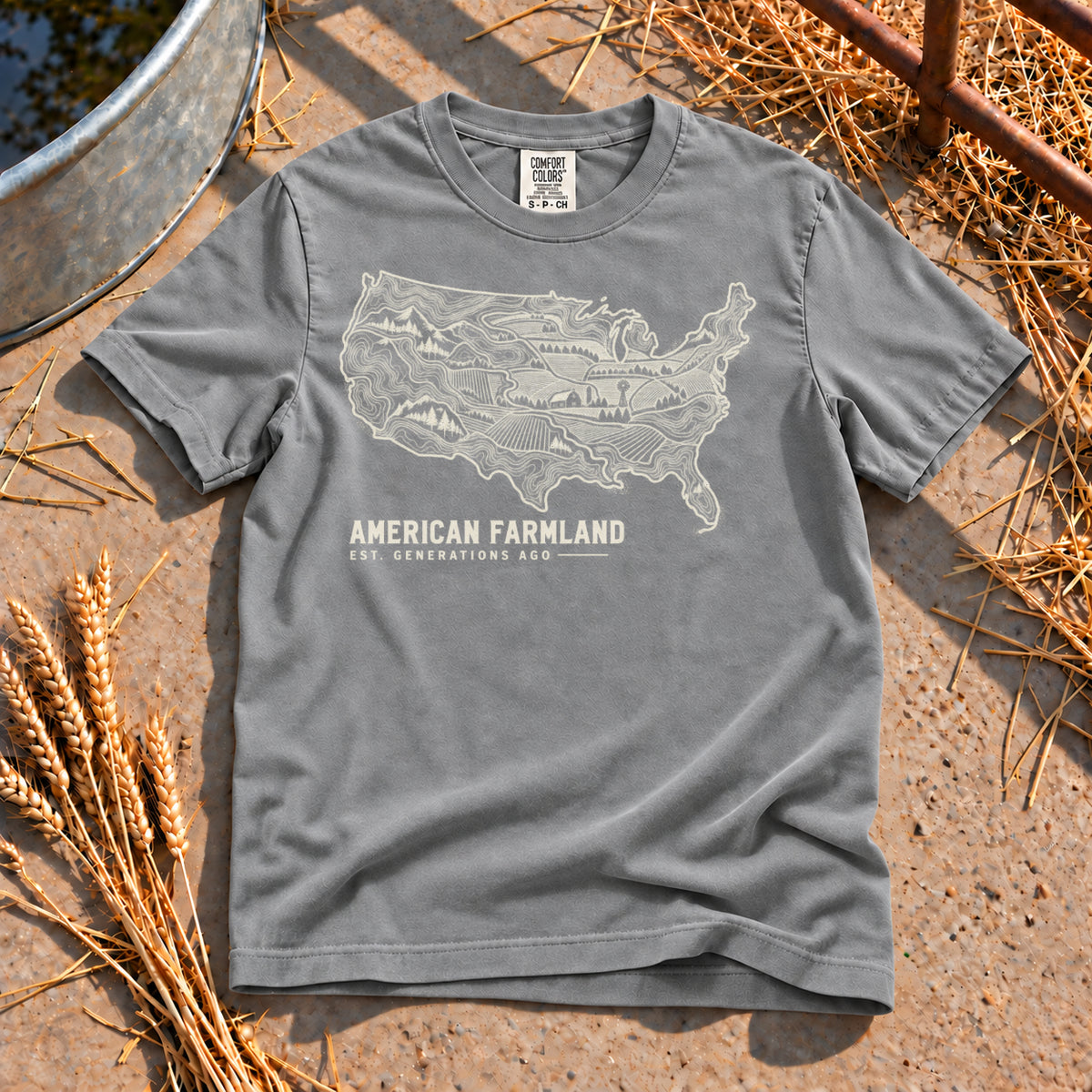 American Farmland T-Shirt in Grey