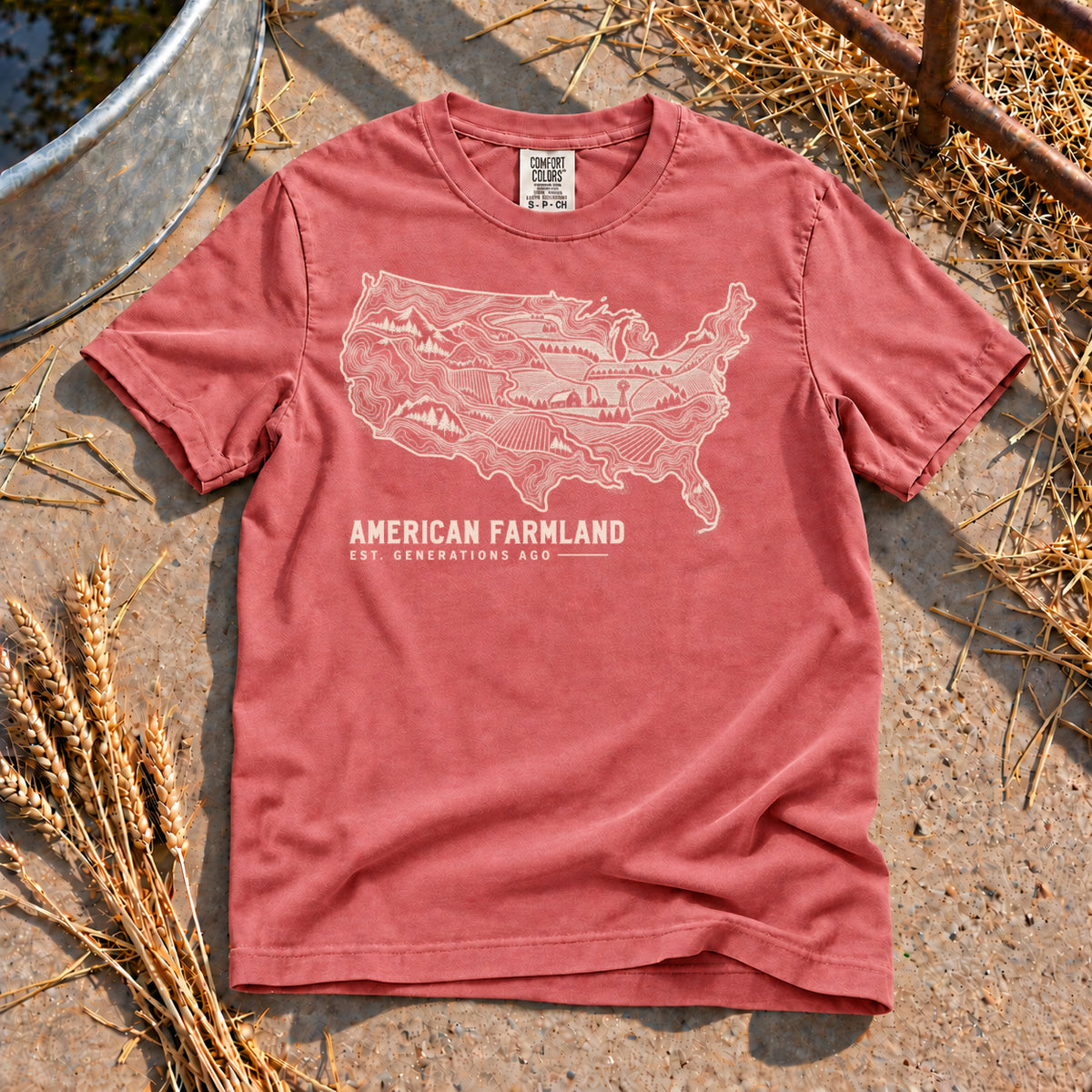 American Farmland T-Shirt in Watermelon