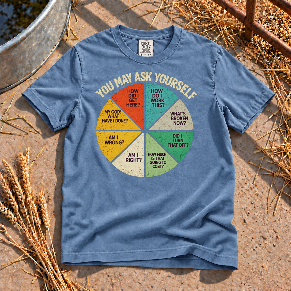 You May Ask Yourself T-Shirt in Blue Jean