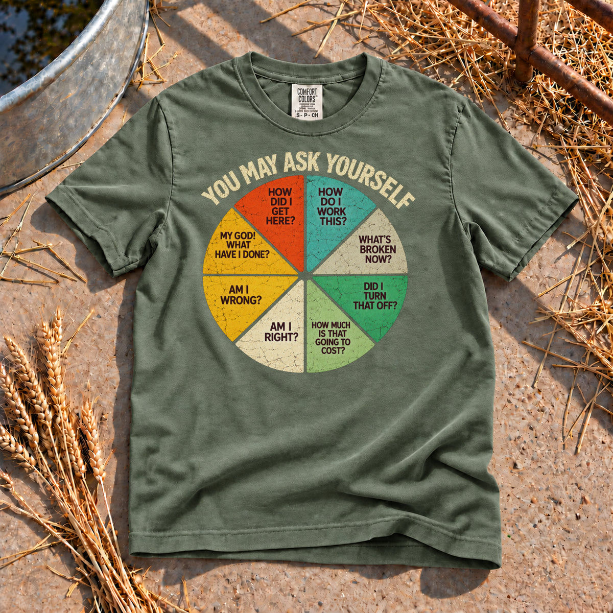 You May Ask Yourself T-Shirt in Moss