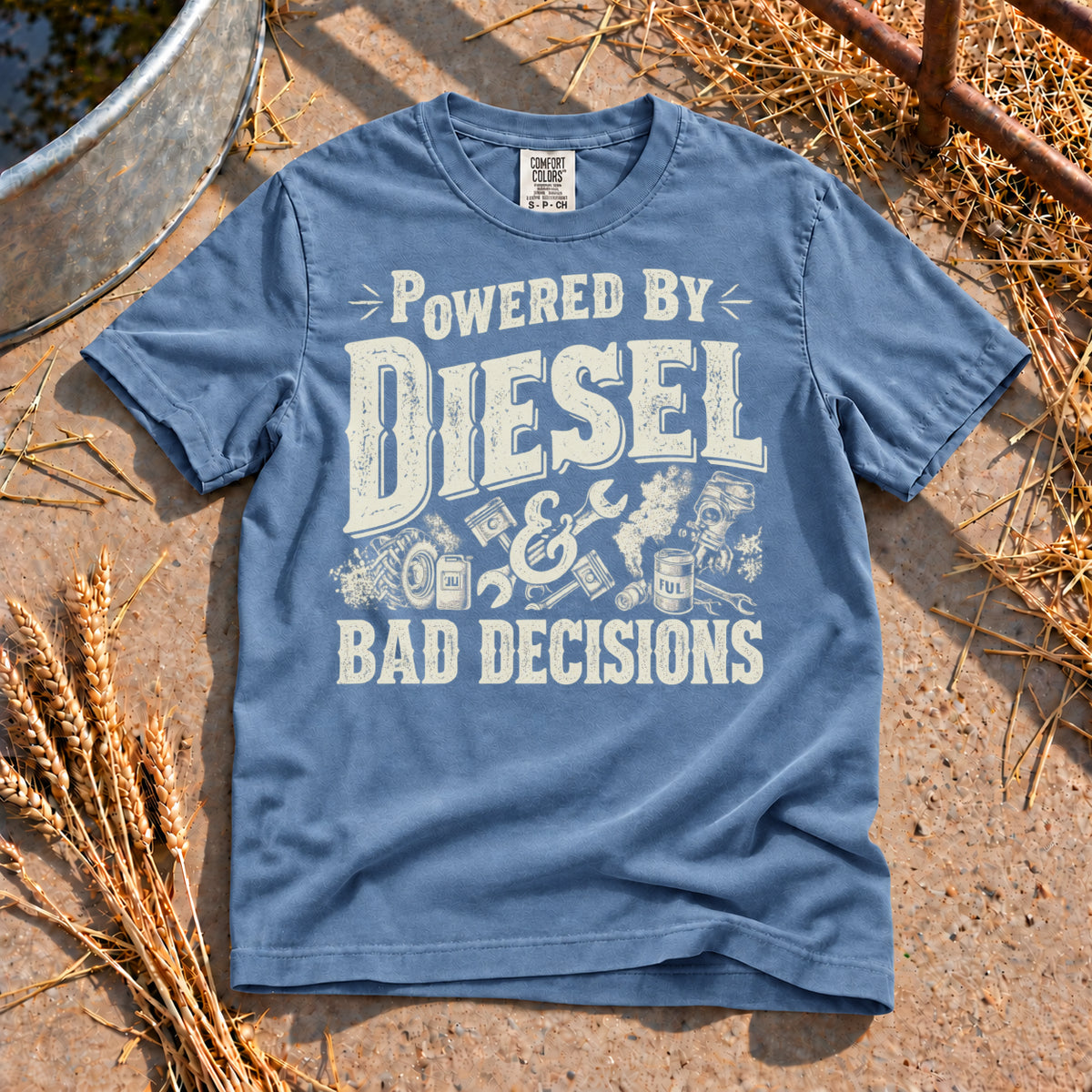 Bad Decisions T-Shirt in Blue Jean