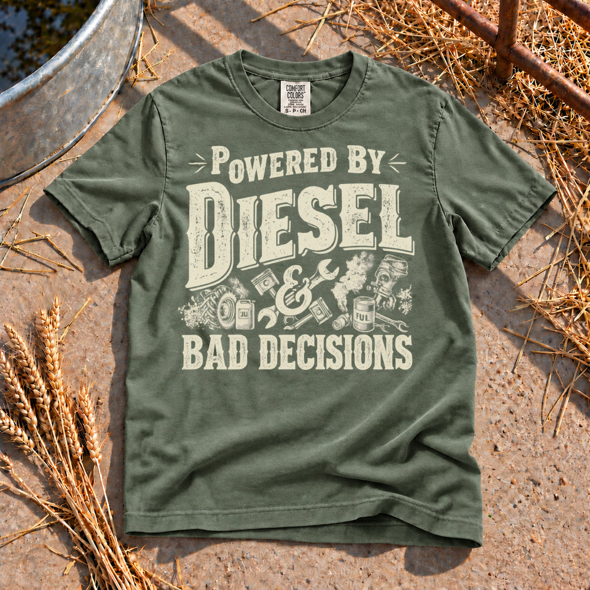 Bad Decisions T-Shirt in Moss