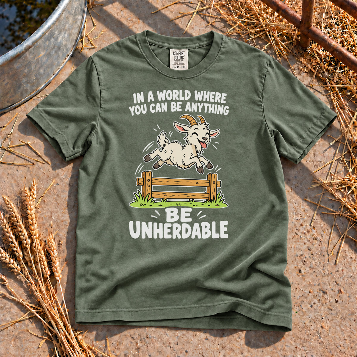 Be Unherdable T-Shirt in Moss