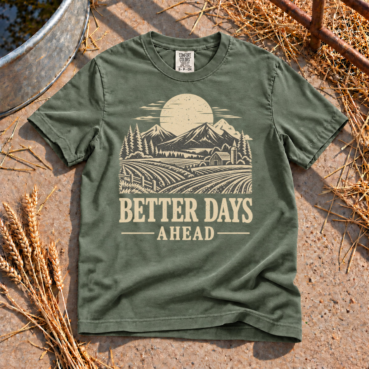 Better Days Ahead T-Shirt in Moss