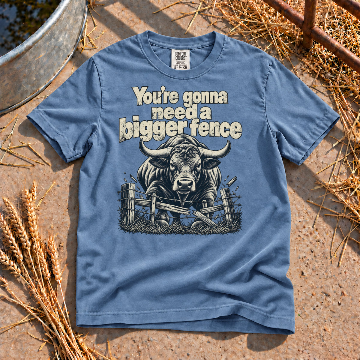 Bigger Fence T-Shirt in Blue Jean
