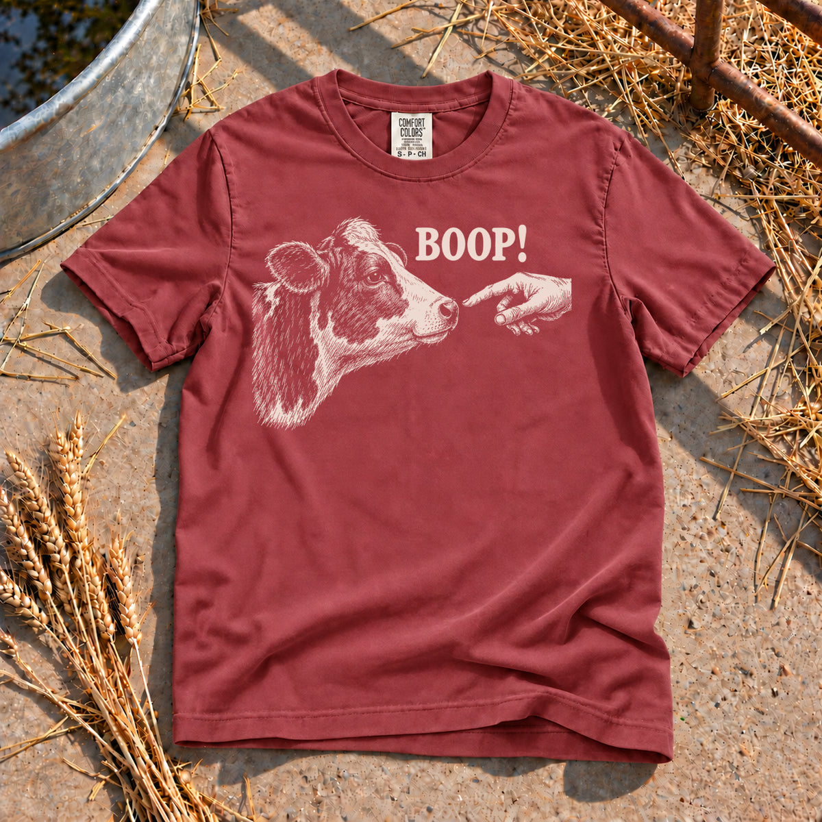 Boop Cow T-Shirt in Brick