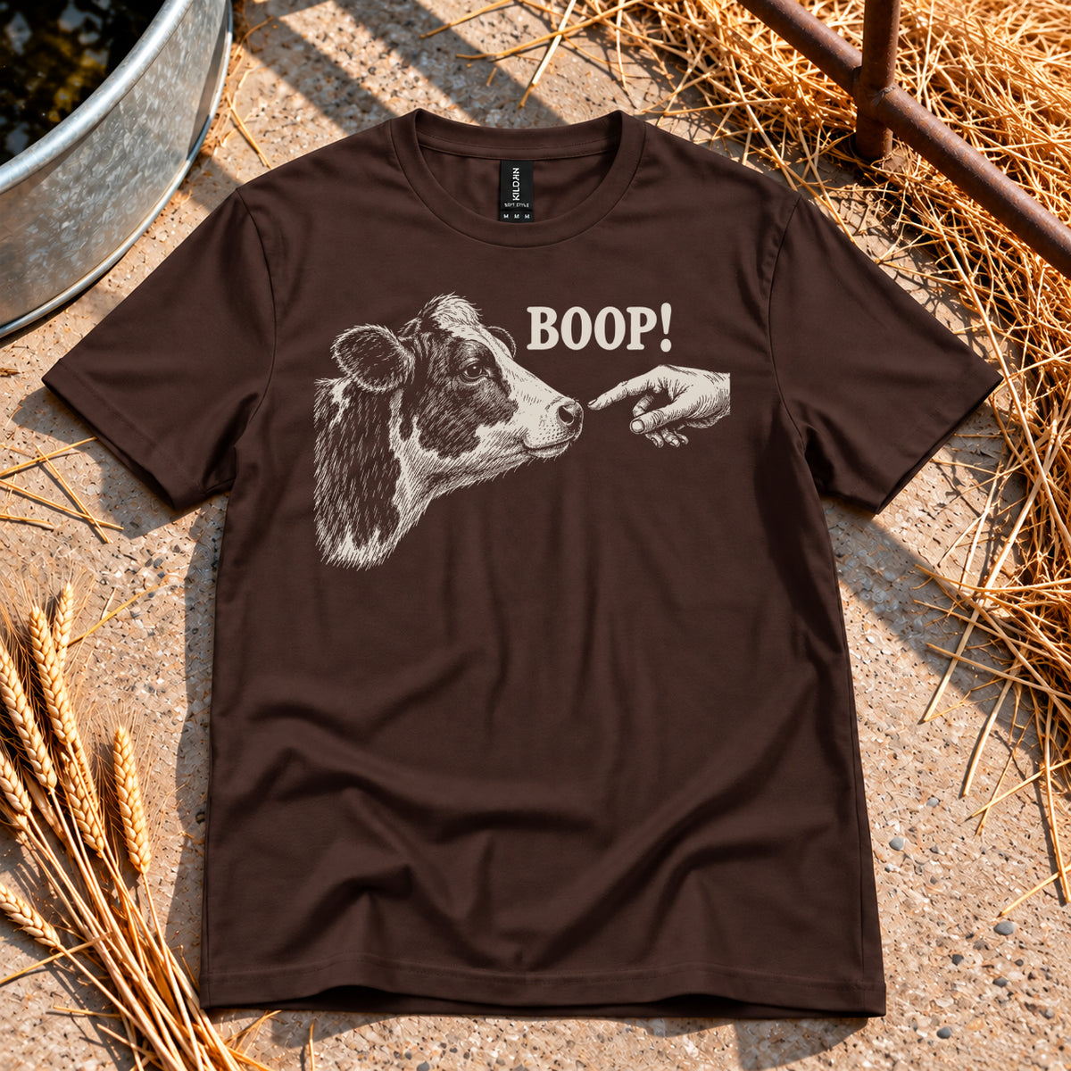 Boop Cow T-Shirt in Dark Chocolate