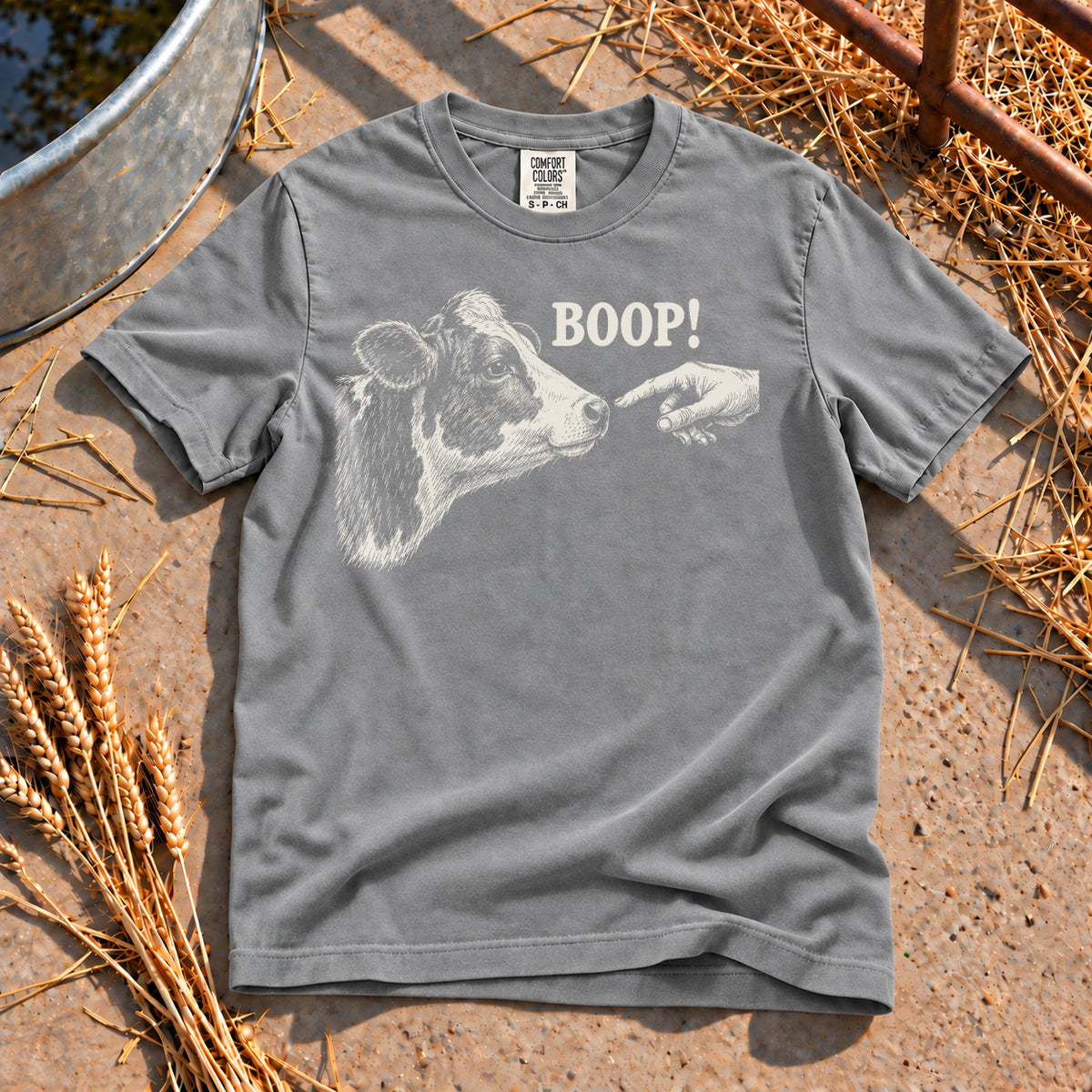 Boop Cow T-Shirt in Grey