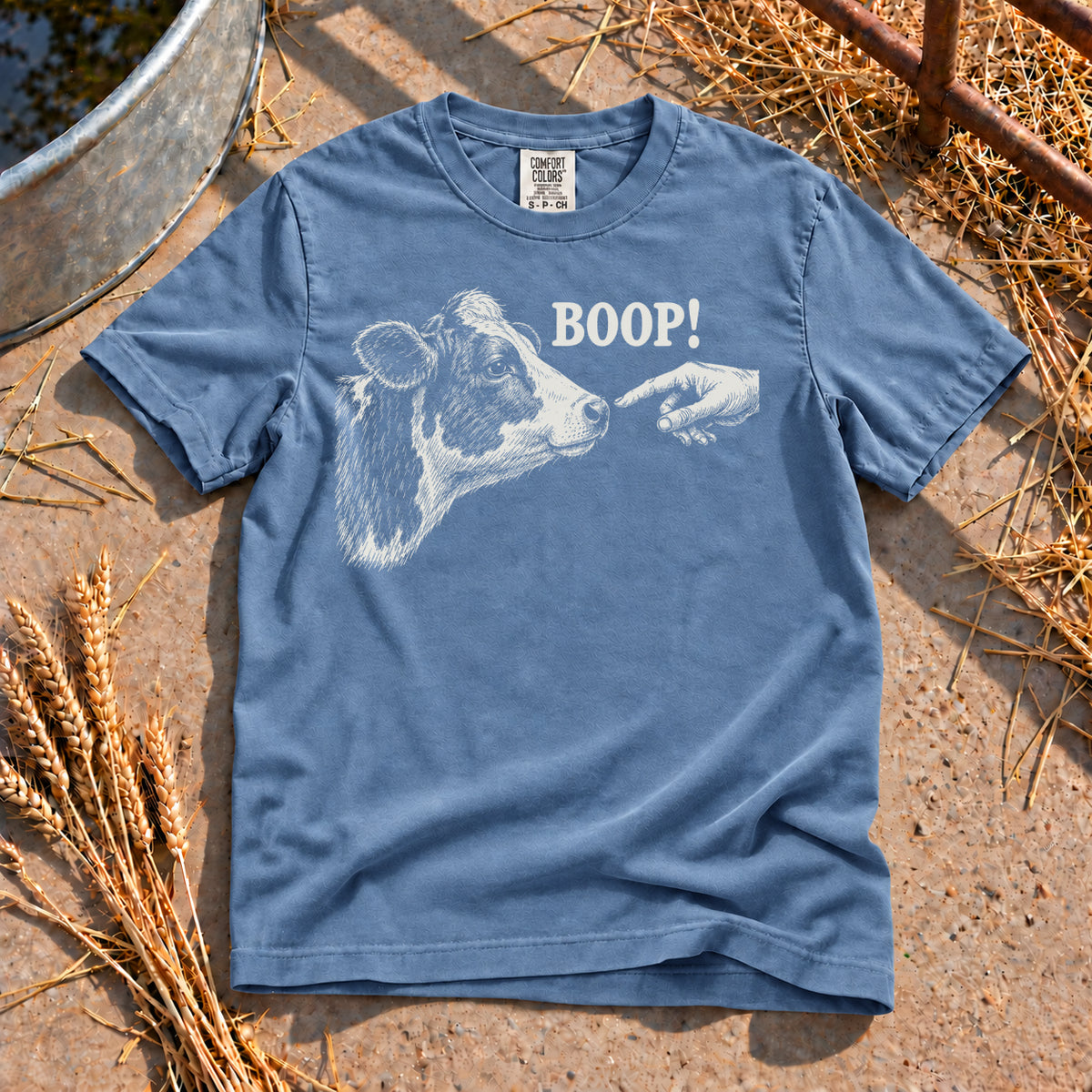 Boop Cow T-Shirt in Blue Jean