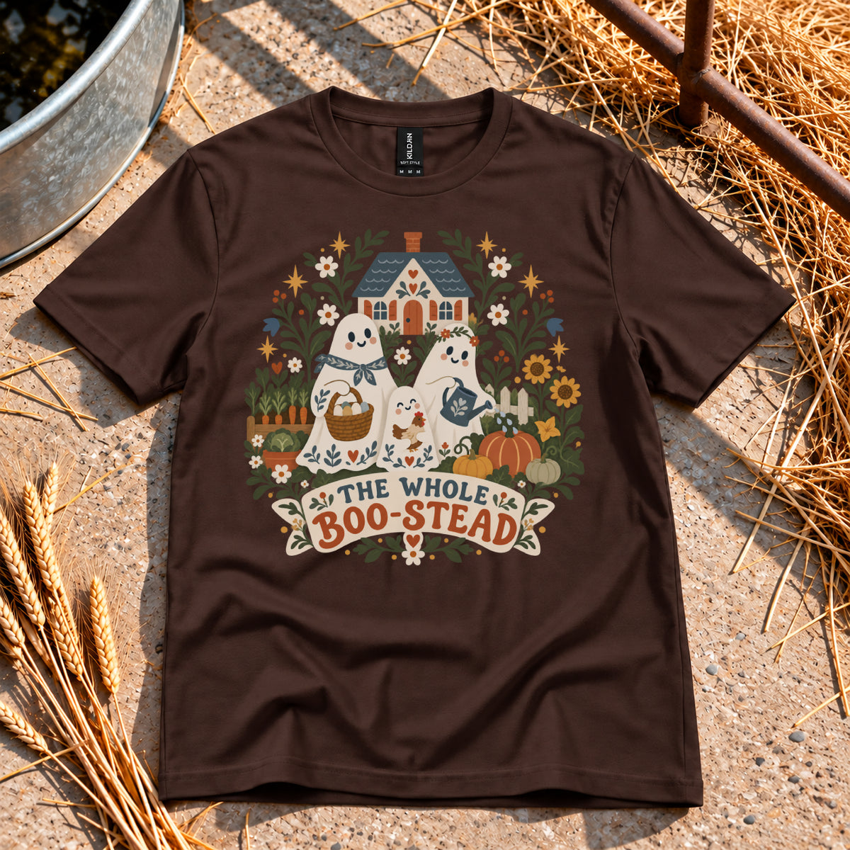 The Whole Boo-Stead T-Shirt in Dark Chocolate