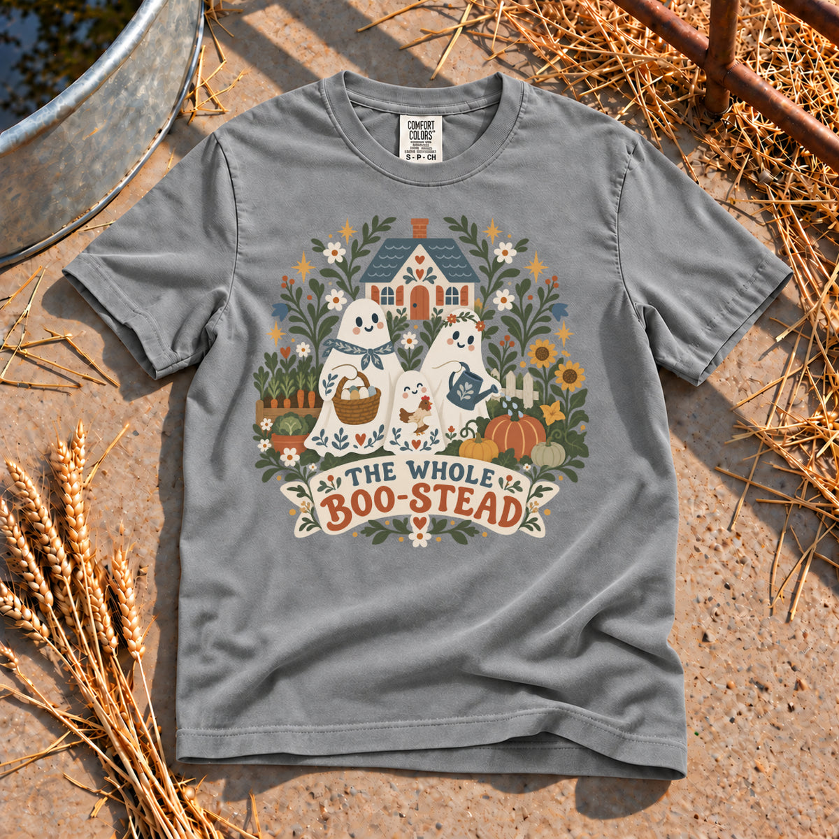 The Whole Boo-Stead T-Shirt in Grey