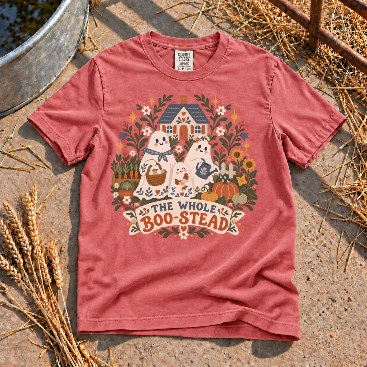 The Whole Boo-Stead T-Shirt in Watermelon