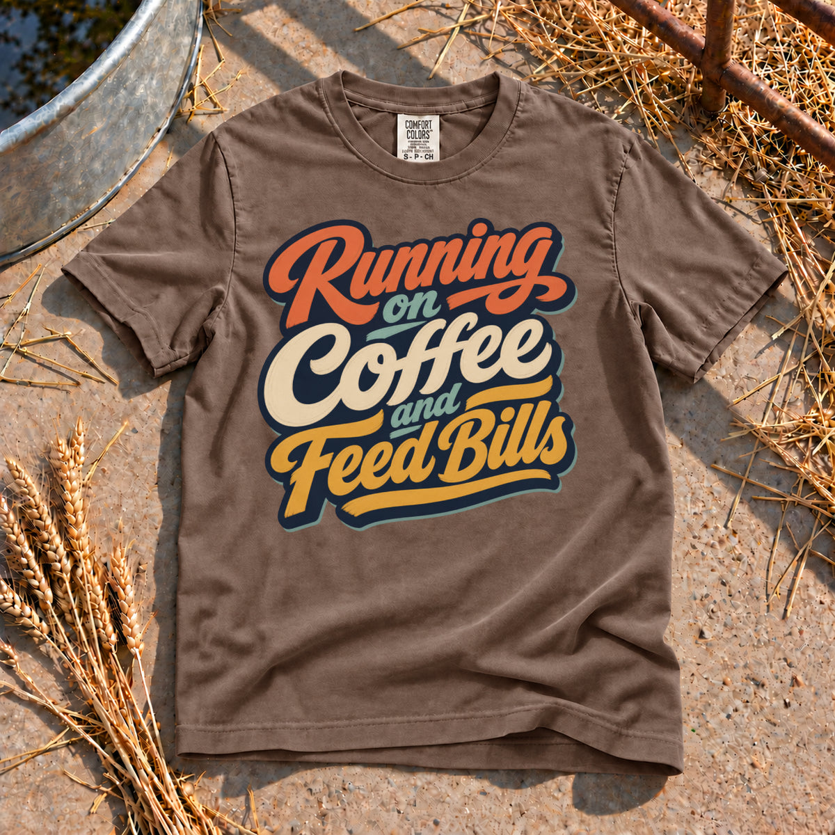 Coffee and Feed Bills T-Shirt in Espresso