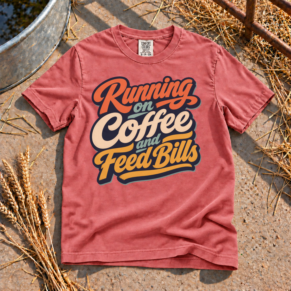 Coffee and Feed Bills T-Shirt in Watermelon