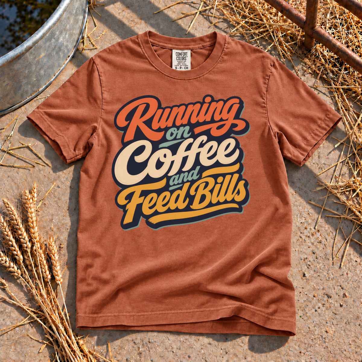 Coffee and Feed Bills T-Shirt in Yam