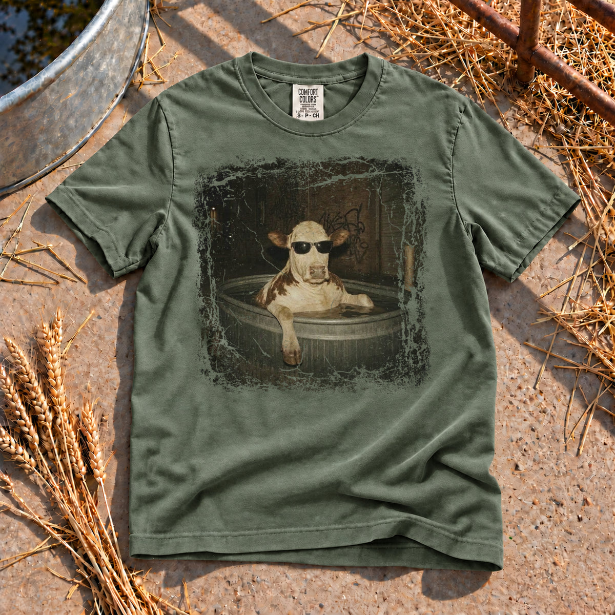 Cool Cow T-Shirt in Moss