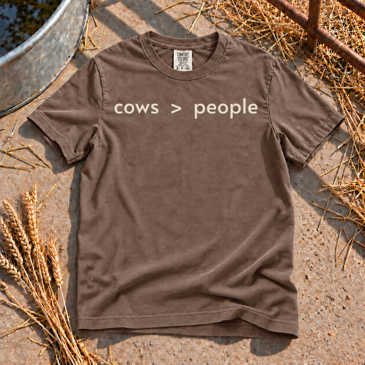 Cows Over People T-Shirt in Espresso