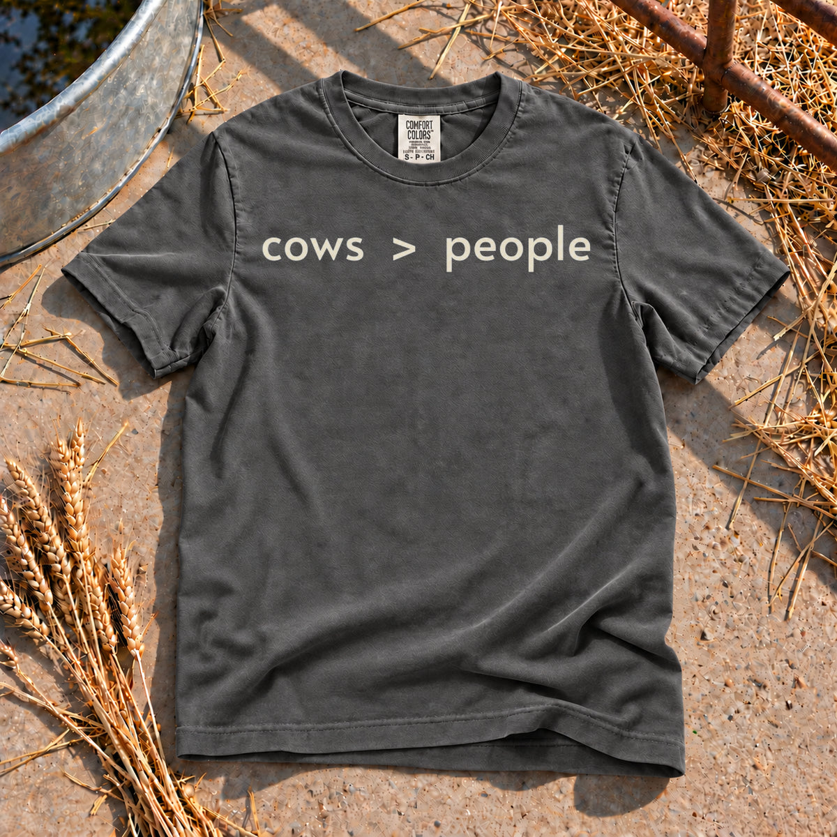 Cows Over People T-Shirt in Pepper