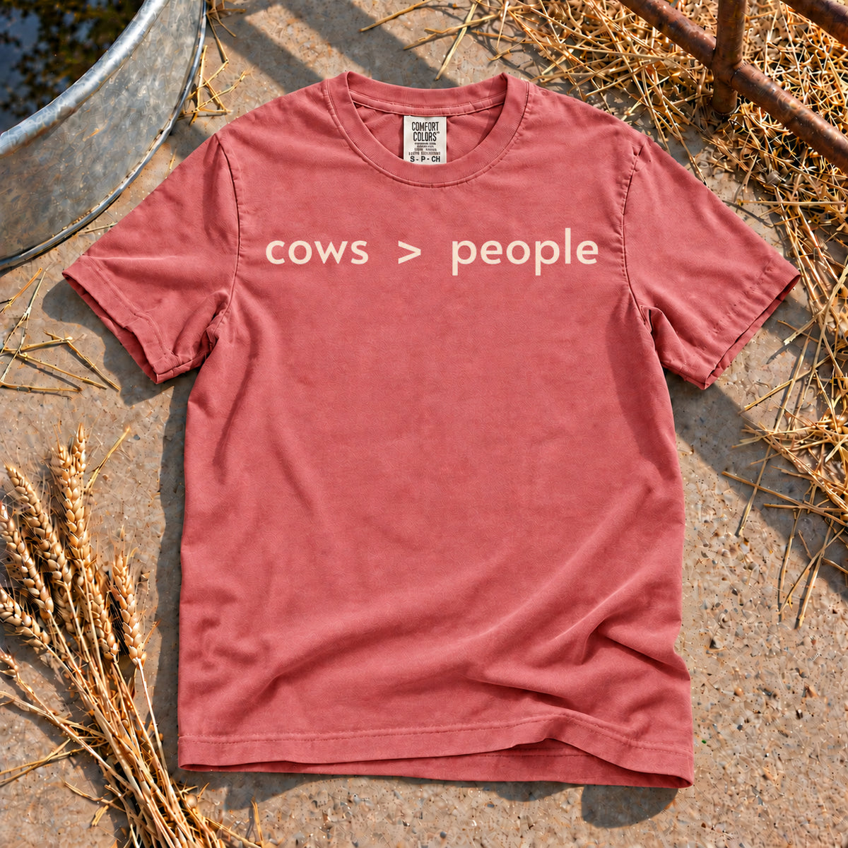 Cows Over People T-Shirt in Watermelon