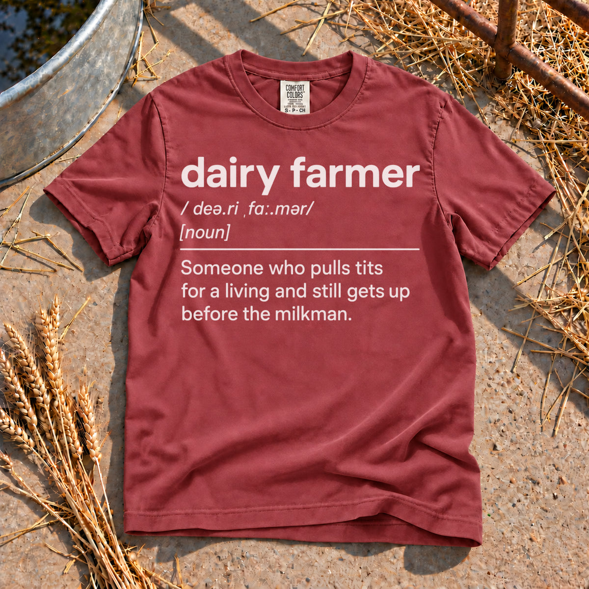 Dairy Farmer Definition T-Shirt in Brick