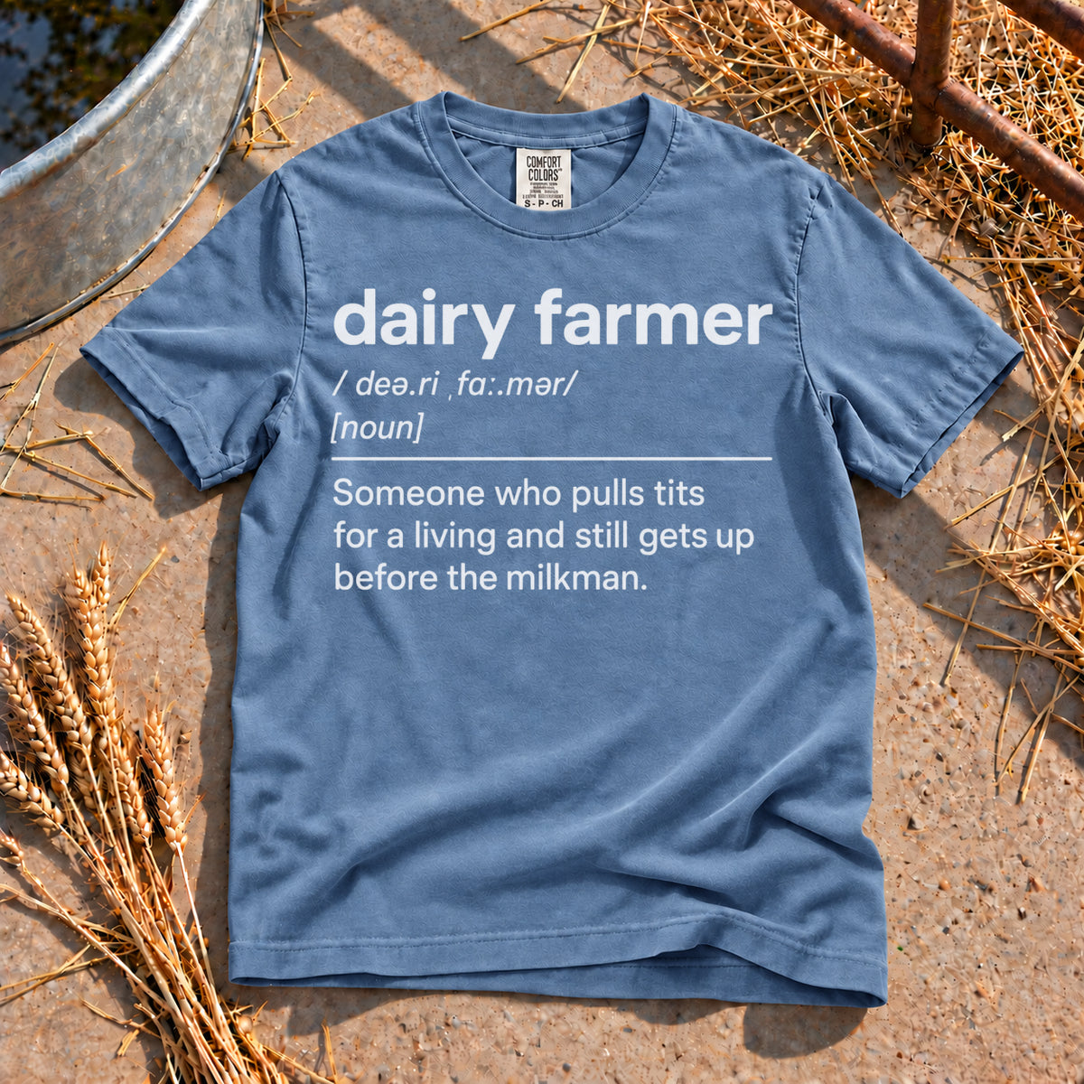Dairy Farmer Definition T-Shirt in Blue Jean