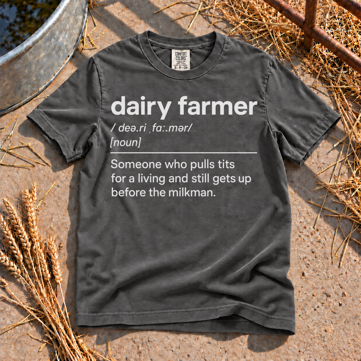 Dairy Farmer Definition T-Shirt in Pepper