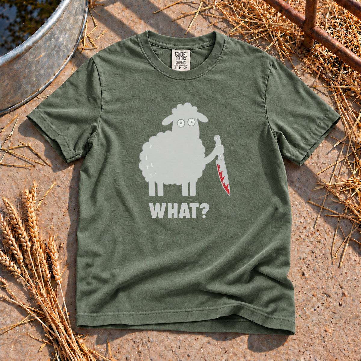 Deadly Sheep T-Shirt in Moss