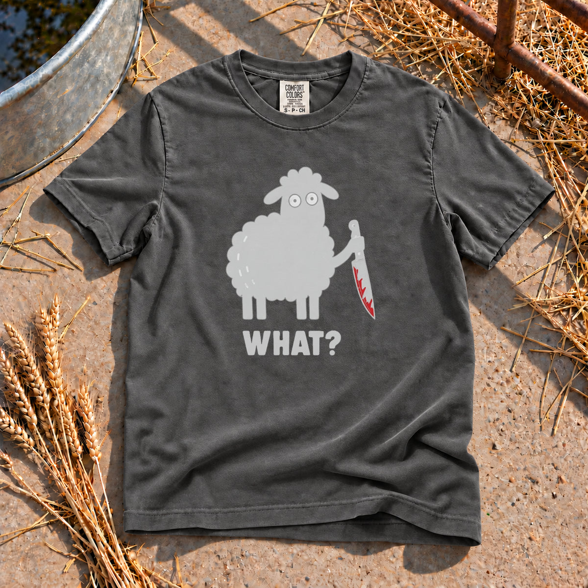 Deadly Sheep T-Shirt in Pepper