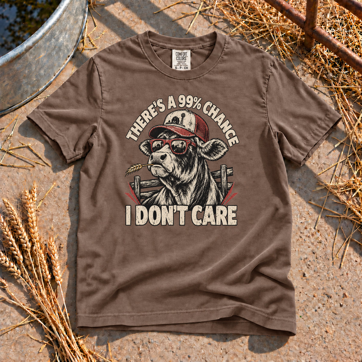 I Don't Care T-Shirt in Espresso