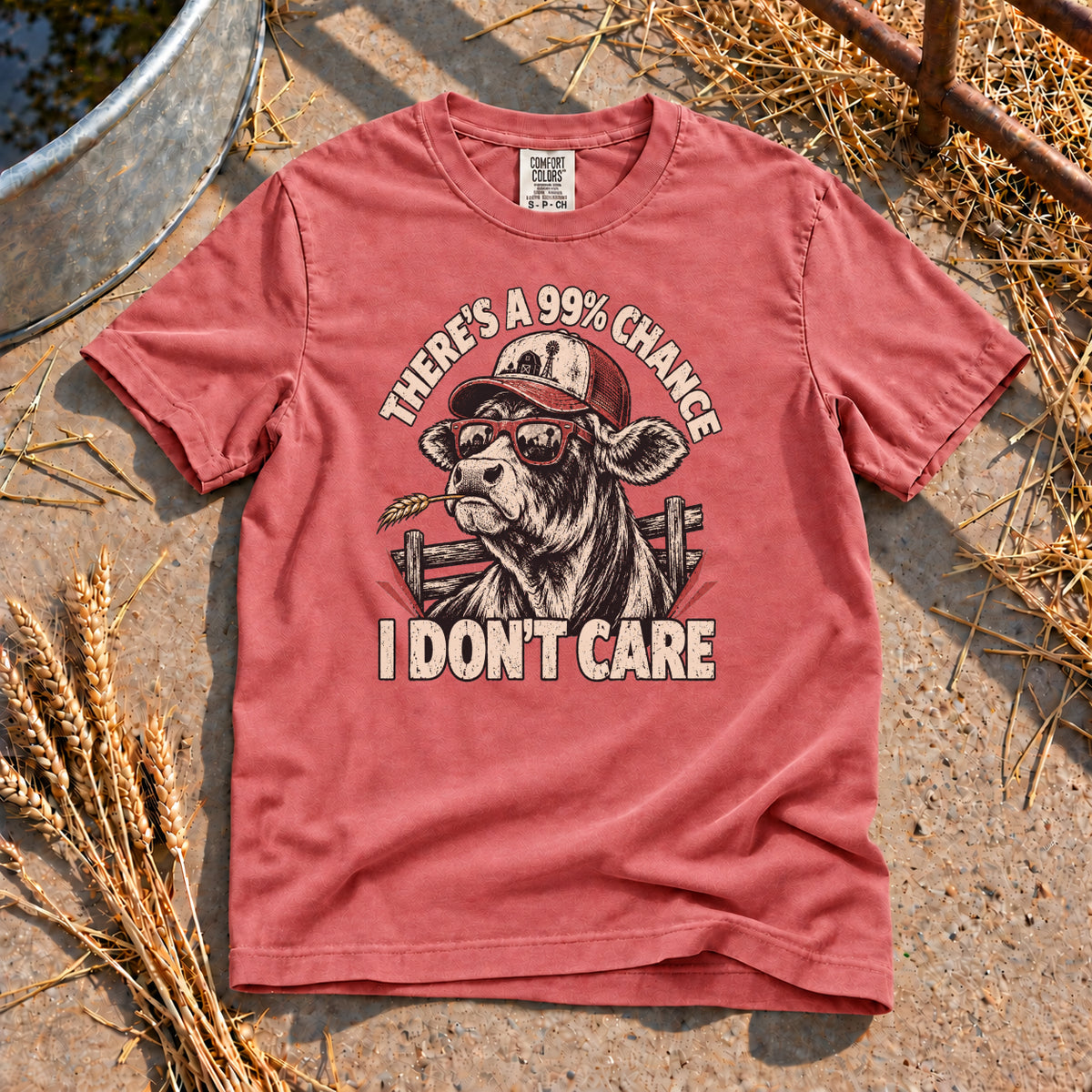 I Don't Care T-Shirt in Watermelon
