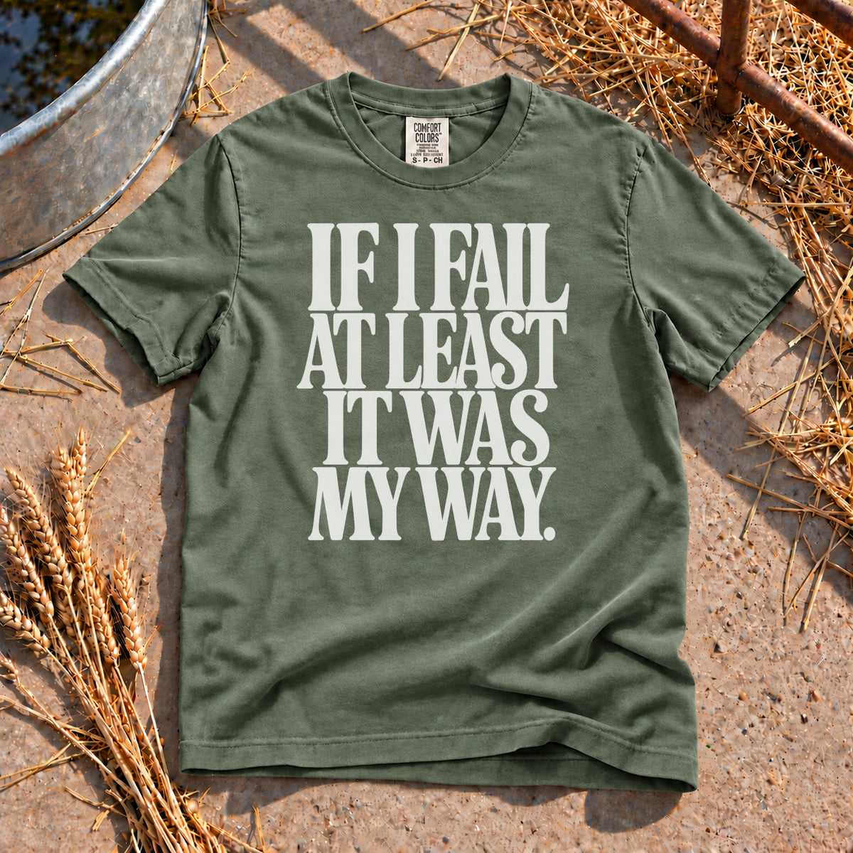 Fail My Way T-Shirt in Moss