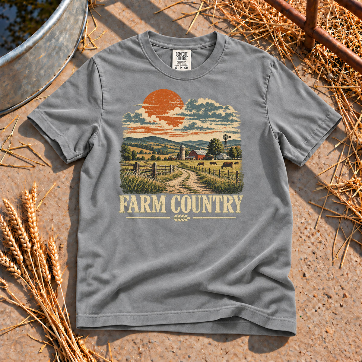 Farm Country T-Shirt in Grey