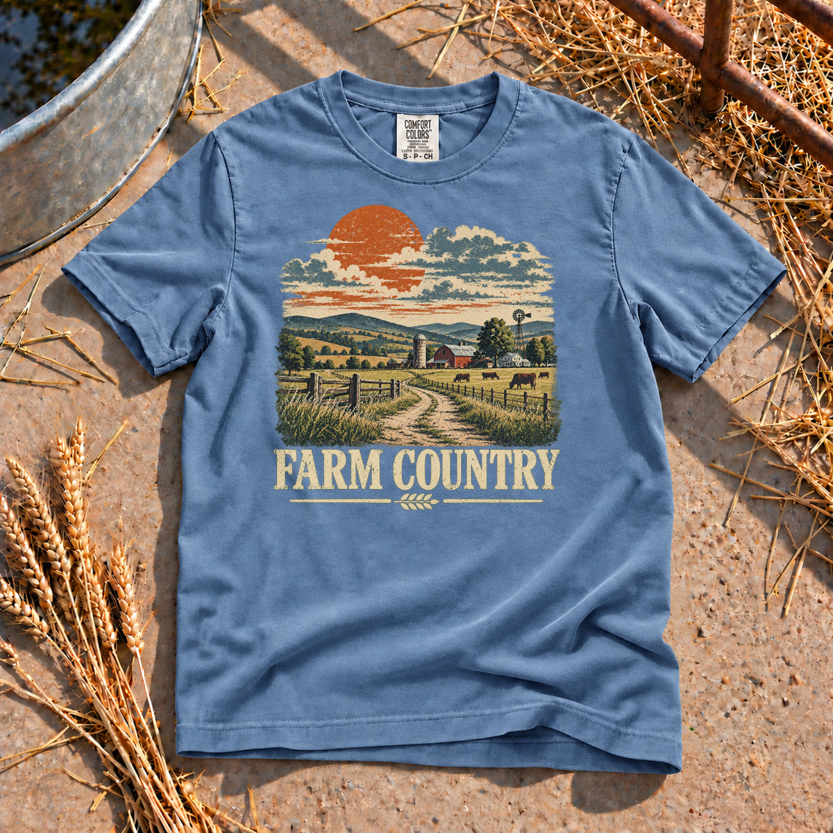 Farm Country T-Shirt in Blue Jean