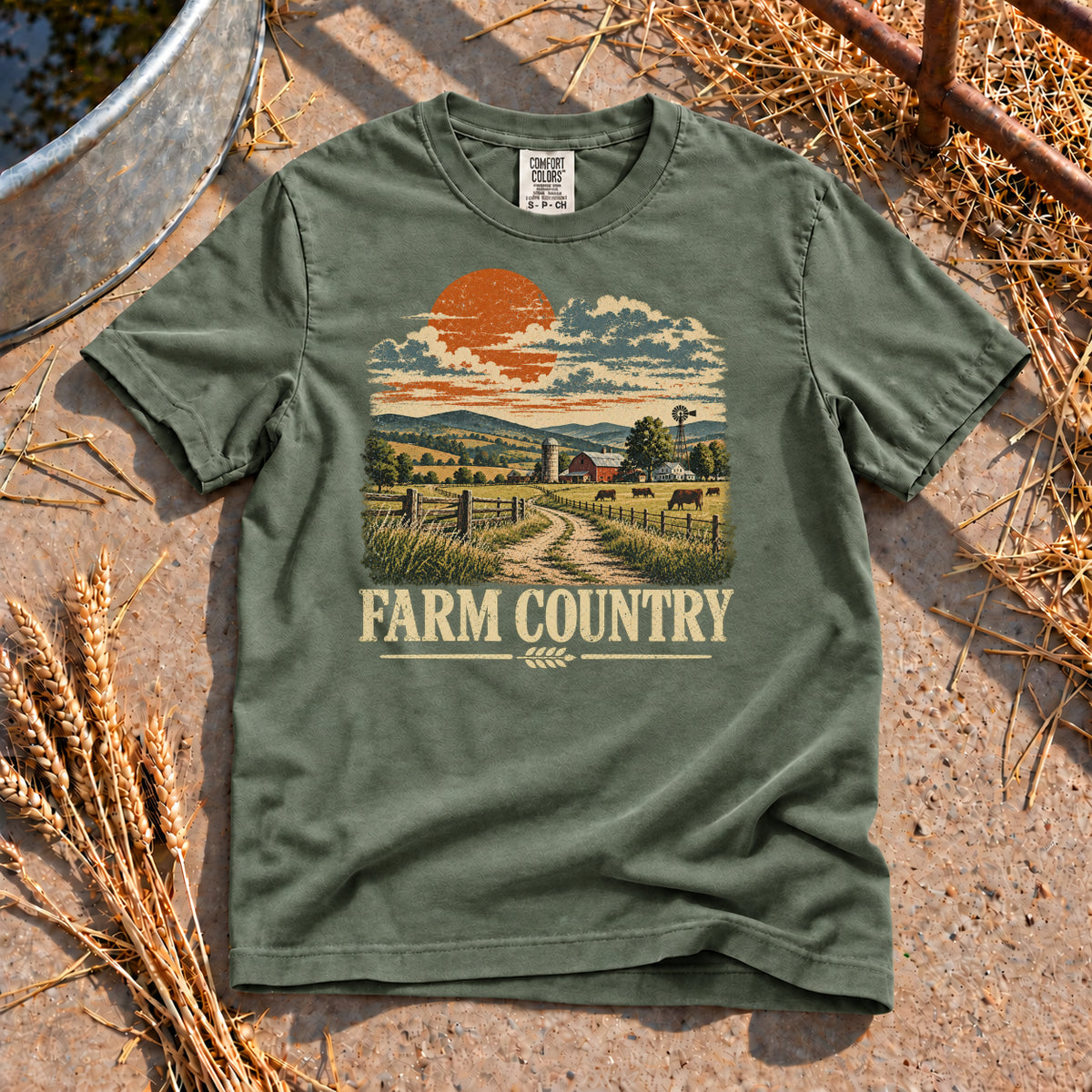 Farm Country T-Shirt in Moss