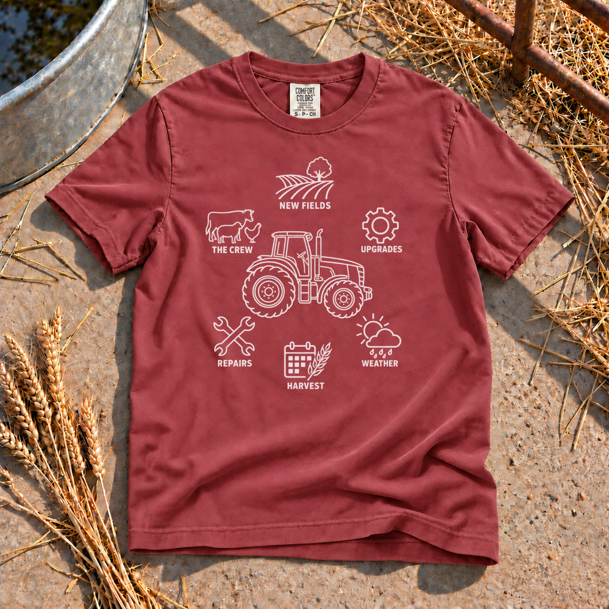 Farm Plan T-Shirt in Brick