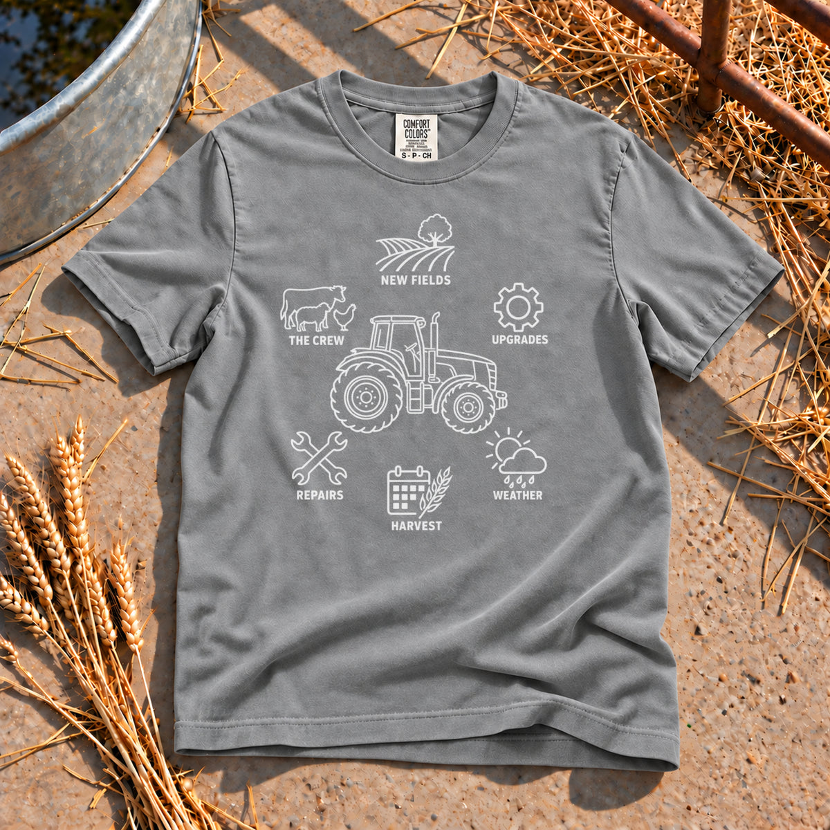 Farm Plan T-Shirt in Grey