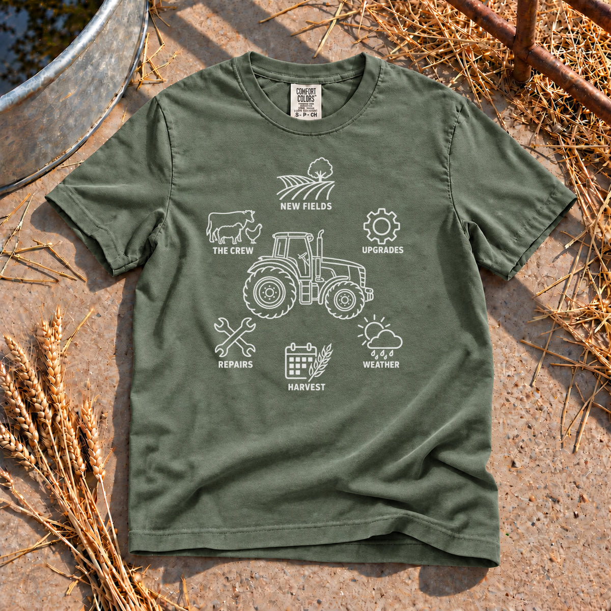 Farm Plan T-Shirt in Moss