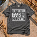 Eat Sleep Farm Repeat T-Shirt in Pepper