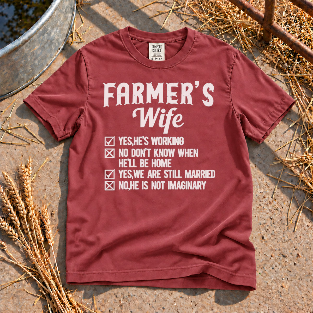 Farmer's Wife T-Shirt in Brick