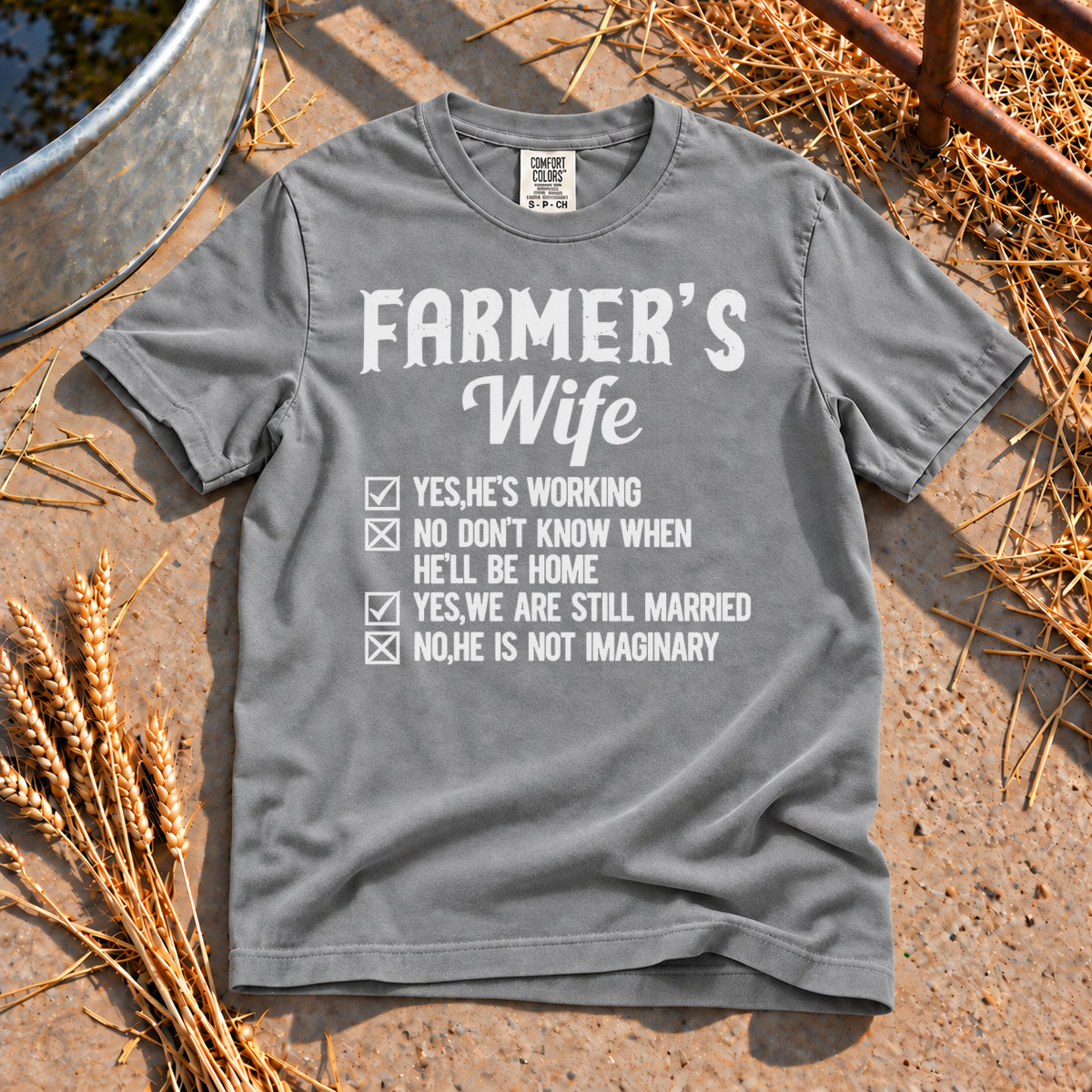 Farmer's Wife T-Shirt in Grey