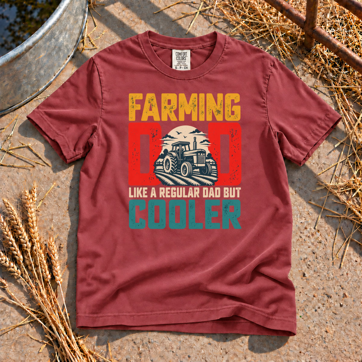 Farming Dad T-Shirt in Brick