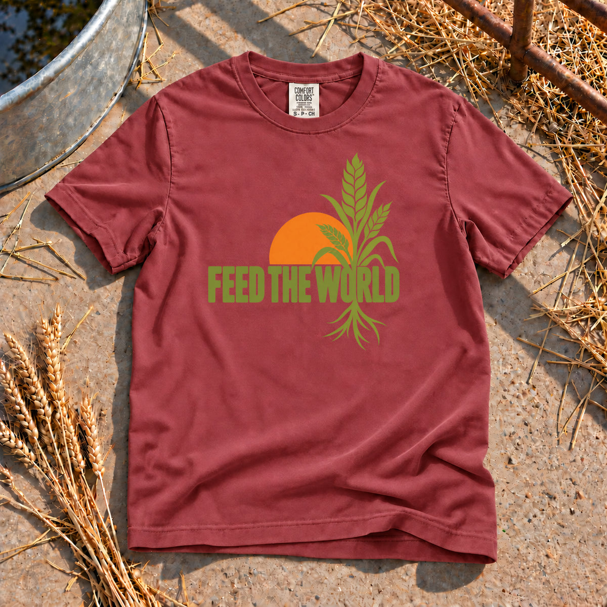 Feed The World T-Shirt in Brick