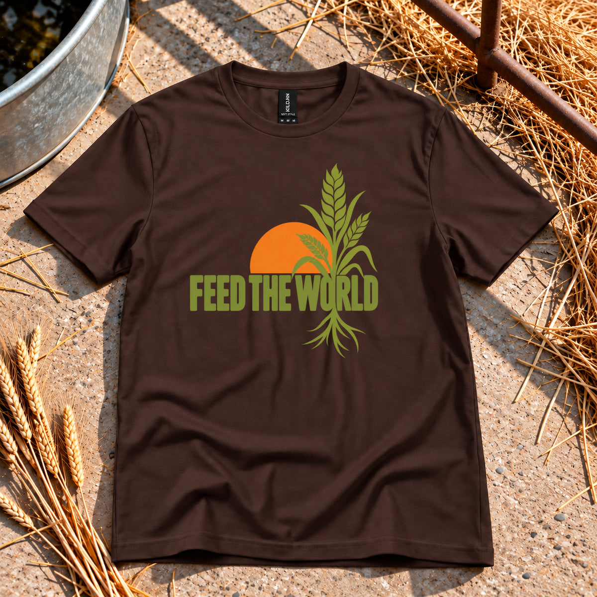 Feed the World T-Shirt in Dark Chocolate