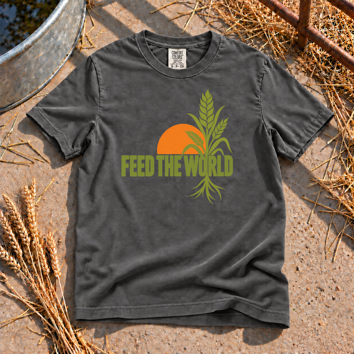 Feed The World T-Shirt in Pepper